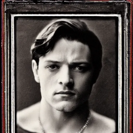 Image similar to headshot edwardian photograph of james mcavoy, sebastian stan, henry cavill, 1 9 2 0 s film actor, suave, charming, realistic face, 1 9 1 0 s, grainy, victorian, soft blur