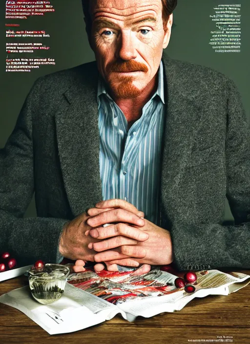 Image similar to bryan cranston inside a cranberry, natural light, sharp, detailed face, magazine, press, photo, steve mccurry, david lazar, canon, nikon, focus