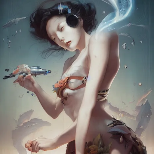 Image similar to lee jin - eun by nicola samuri, m. w. kaluta, peter mohrbacher, rule of thirds, seductive look, beautiful