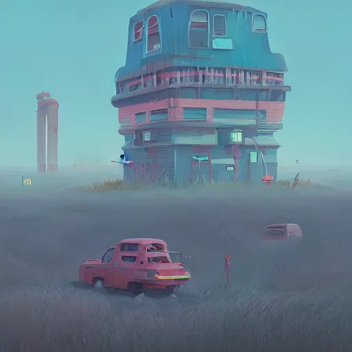 Image similar to concept art by simon stalenhag