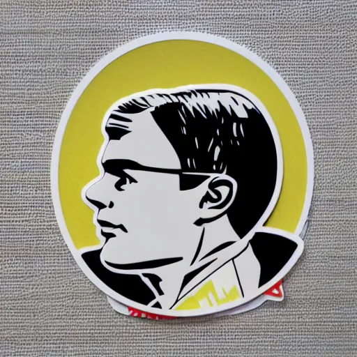 Image similar to individual die cut sticker alan turing silk screen butcher billy style