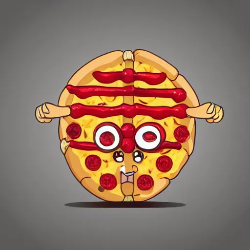 Image similar to A human made of pizza, digital art