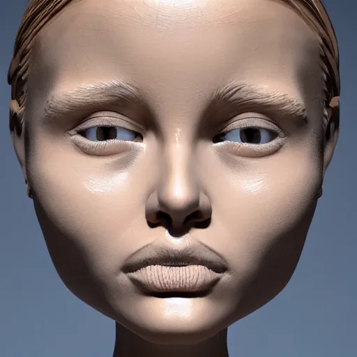 Prompt: dramatic 3 d sculpture of a girl with melting face style, studio light, highly detailed, realistic
