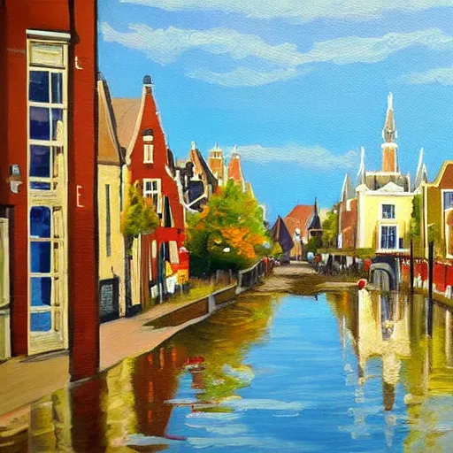 Prompt: painting of yes! delft