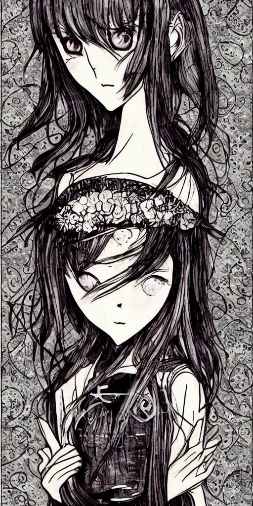 Image similar to greeting card, love, fine art, manga style