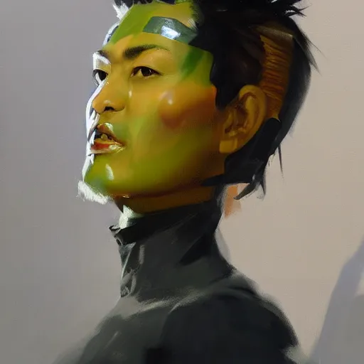 Prompt: greg manchess portrait painting of aku, medium shot, asymmetrical, profile picture, organic painting, sunny day, matte painting, bold shapes, hard edges, street art, trending on artstation, by huang guangjian and gil elvgren and sachin teng