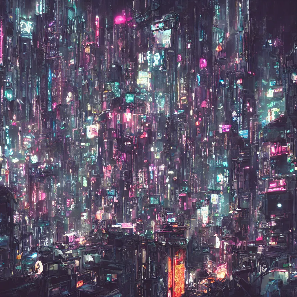 Image similar to photo of a cyberpunk flotant city