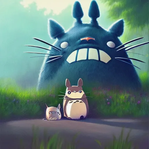 Image similar to real life totoro, portrait, highly detailed, digital painting, artstation, concept art, sharp focus, illustration, by Evgeny Lushpin