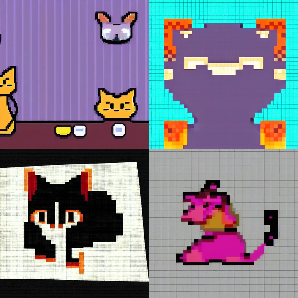 a beautiful rainbow fox, pixel art, trending on, Stable Diffusion