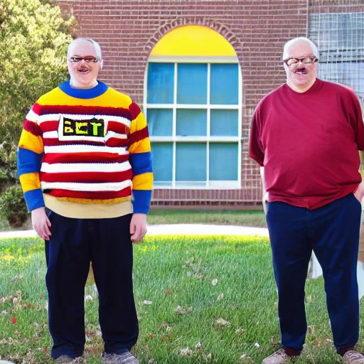 Image similar to real life versions of bert & ernie as community college professor