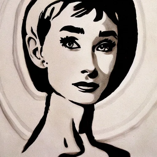 Prompt: audrey hepburn art by michelangelo