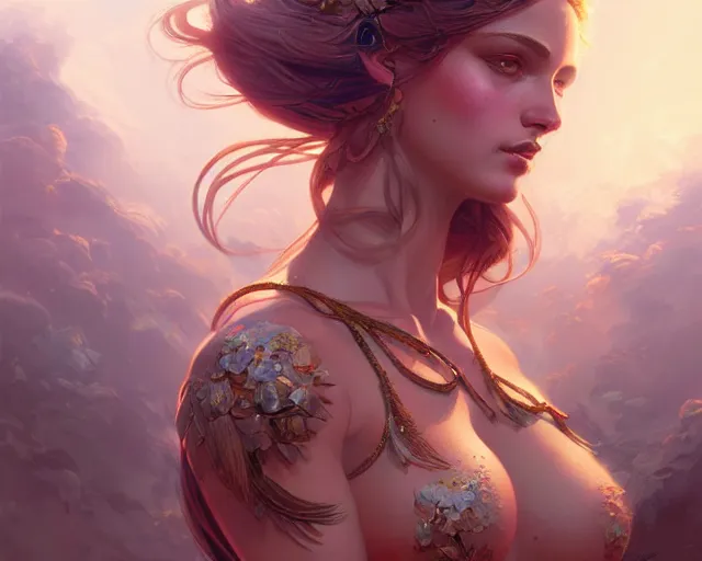 Image similar to illustration of a seductive and powerful aphrodite, detailed intricate illustration, detailed illustration, hd, 4 k, digital art, overdetailed art, by greg rutkowski, by loish, complementing colors, trending on artstation, deviantart