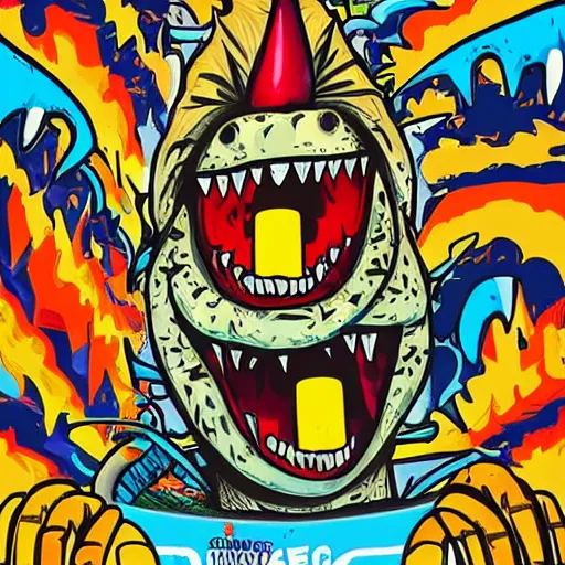 Prompt: Poster Art for Odd Future Wolf Gang, Graffiti, Geometric 3d shapes, Paper Marbling, Video Games, marijuana, smoke, by Jose Mertz, Trending on artstation