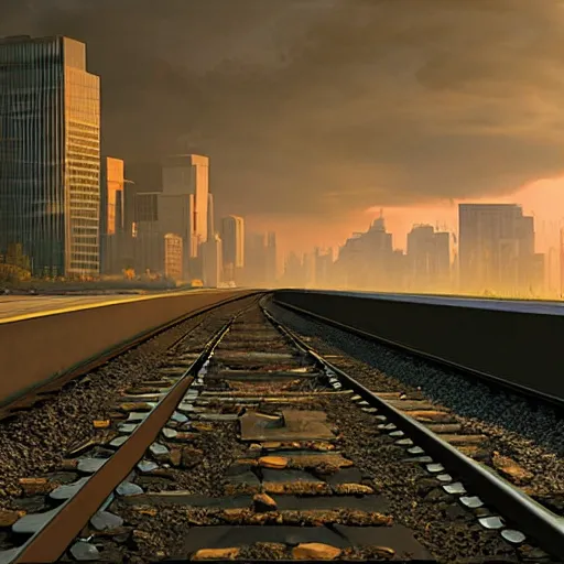 Image similar to man in train throws rocks to cars highway, dramatic lighting, 3 d render, photorealism, unreal engine, art by michael whelan and chris moore and howard david johnson and tim white and dan giancola