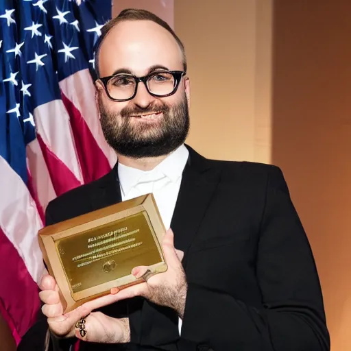 portrait of Michael stevens accepting an award, 8k | Stable Diffusion ...