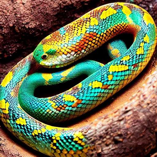 Prompt: “ 4 k photo of colorful poisonous two headed snake, highly realistic ”
