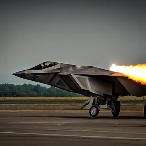 Image similar to f-22 raptor, battle-scared