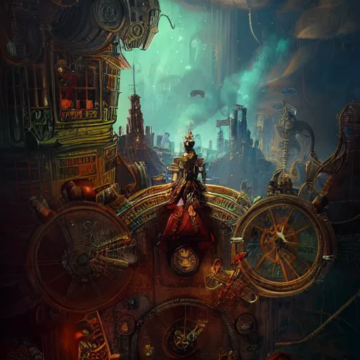 Image similar to psychedelic steampunk art, epic, 4k, concept art, detailed