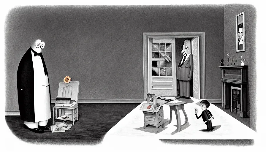 Image similar to the two complementary forces that make up all aspects and phenomena of life, by Charles Addams