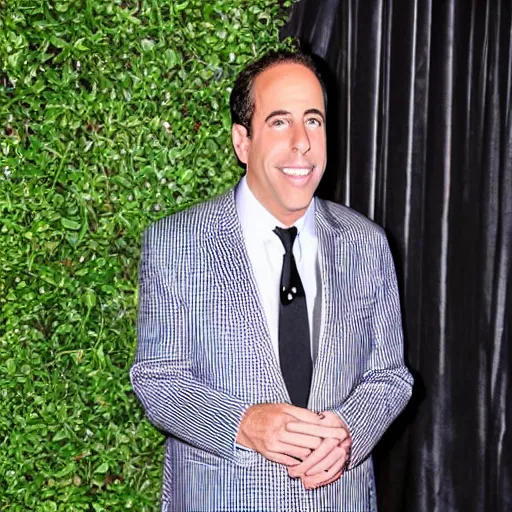 Image similar to a full body beautiful photo of jerry seinfeld wearing a woman's dress