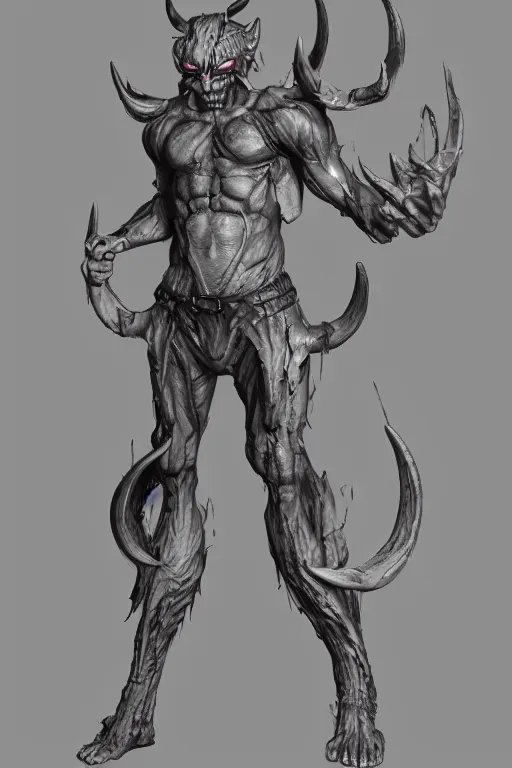 half demon half human sketch