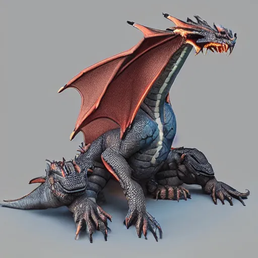 Image similar to “fire breathing dragon made from clay, detailed, unreal engine”