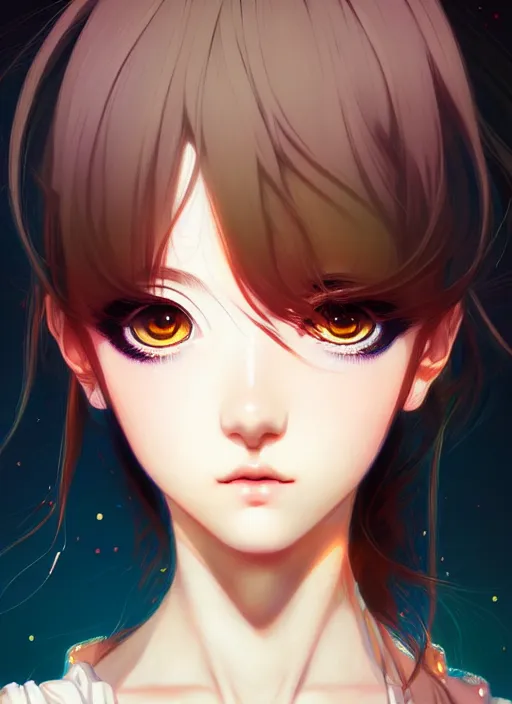 Prompt: portrait of beautiful young anime girl, cute-fine-face, pretty face, realistic shaded Perfect face, fine details. Anime, cyberpunk, highly detailed, artstation, illustration, art by Ilya Kuvshinov and Gustav Klimt and final fantasy