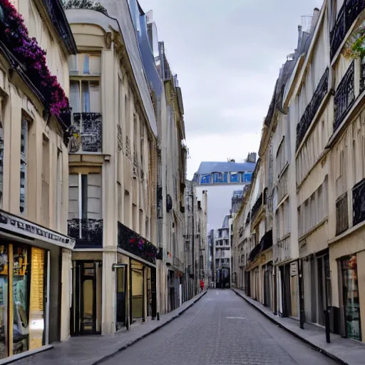 Prompt: une rue de paris en 2 0 2 0