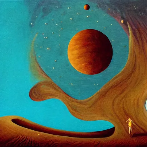 Image similar to A great worm comes out of sand on another planet, fantasy, eerie, oil painting by Bekinski