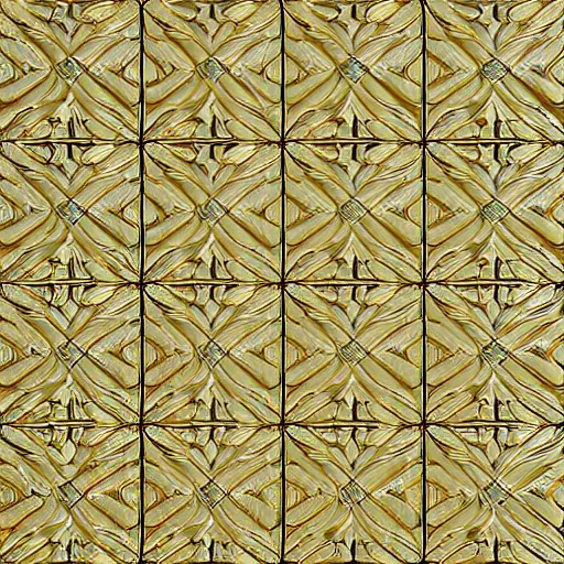 Image similar to 3d render of an abstract pattern gold tile, symetrical