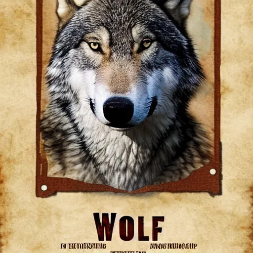 Prompt: a professional poster of a wolf with the word Regales written on it, 8K, HD, highly detailed