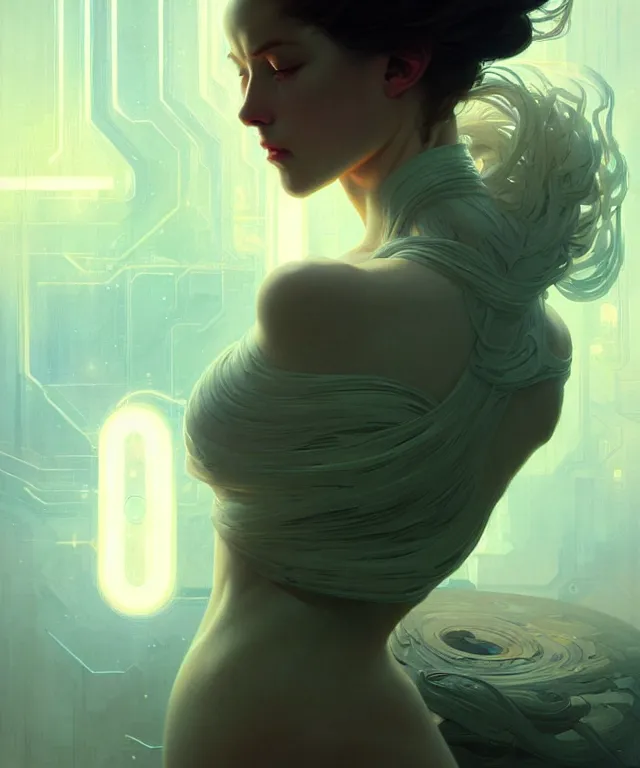 Image similar to Do androids dream of electric sheep?, highly detailed, digital painting, artstation, concept art, smooth, sharp focus, illustration, art by artgerm and greg rutkowski and alphonse mucha