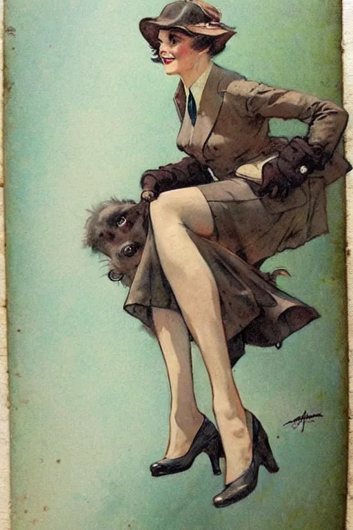 Image similar to (((((1950s pulp cover art . muted colors.))))) by Jean-Baptiste Monge !!!!!!!!!!!!!!!!!!!!!!!!!!!