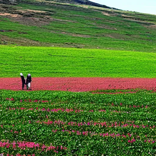 Prompt: Haval in middle of green field