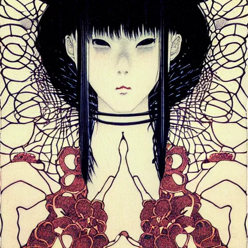 Image similar to prompt : portrait of muse soft light painted by takato yamamoto, inspired by ghost in shell anime, smooth face feature, intricate oil painting, high detail, sharp high detail, manga and anime