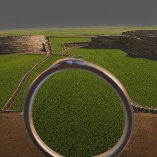 Image similar to a ring shaped wall protecting a peaceful farming based city, cinematic, raytracing, detailed, fantasy artwork, photorealistic, professional, award winning, well lit, movie worthy, beautiful