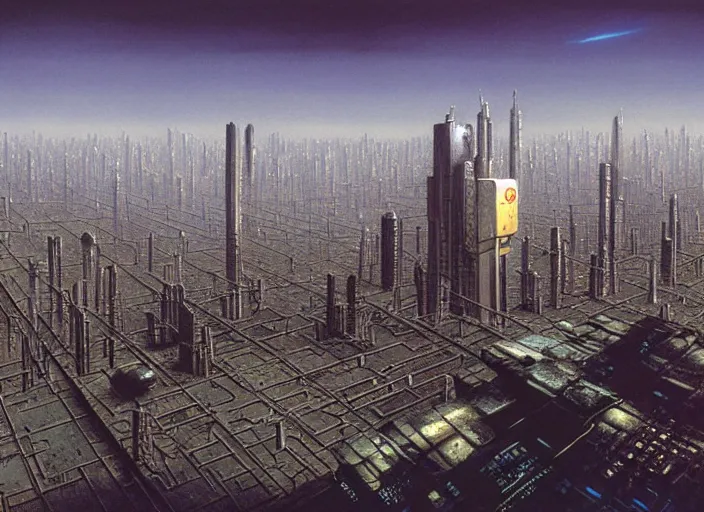 Prompt: neuromancer, matte painting, peter elson