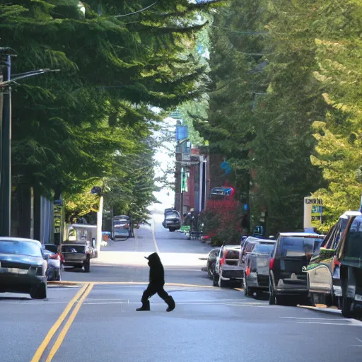 Image similar to bigfoot walking down the street in downtown Bremerton Washington