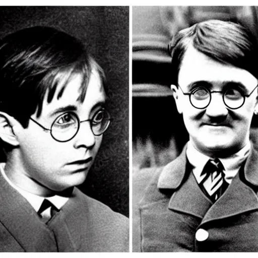 Prompt: harry potter and adolf hitler