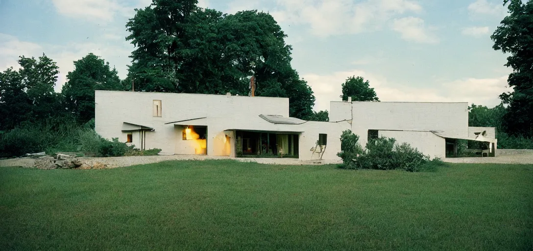 Prompt: farmhouse designed by buckminster fuller. landscape design by salvador dali. fujinon premista 1 9 - 4 5 mm t 2. 9. portra 8 0 0.