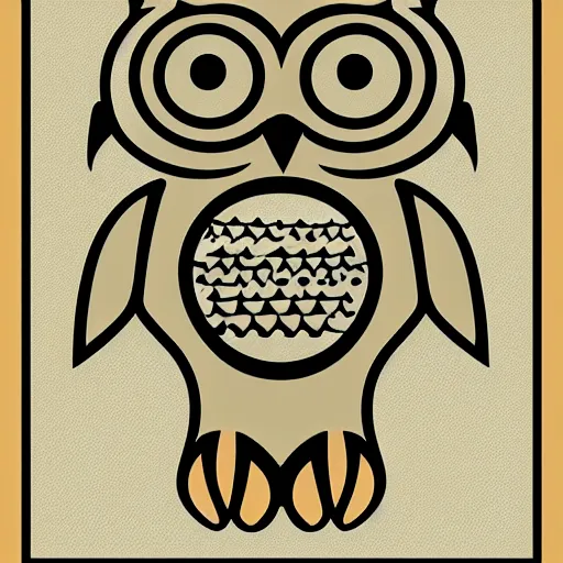 Prompt: an owl, modern, pictorial mark, iconic logo symbol