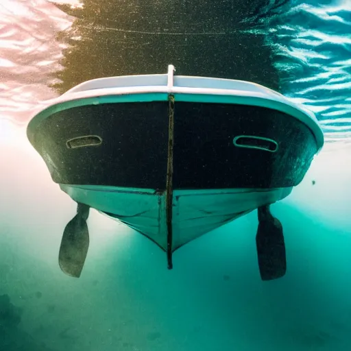 Image similar to boat from below, underwater photo