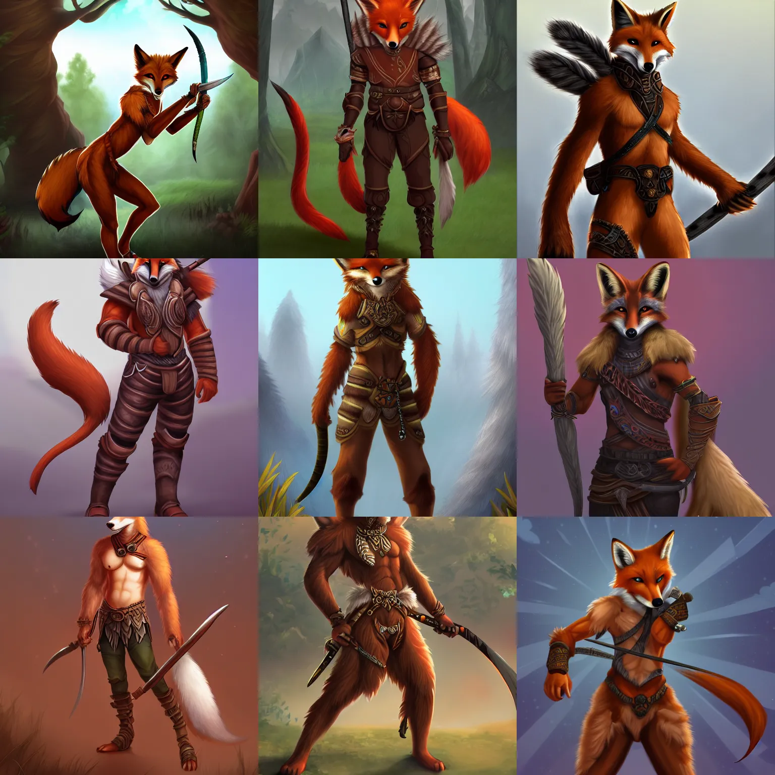 Prompt: award-winning extremely detailed FurAffinity fantasy art of a handsome cute male anthro warrior fox with a long tail, 4k, trending on FurAffinity