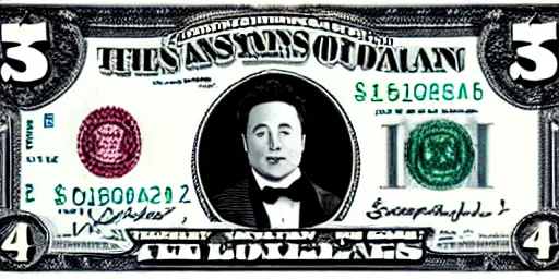 Image similar to $420 dollar bill with Elon Musk's face on it