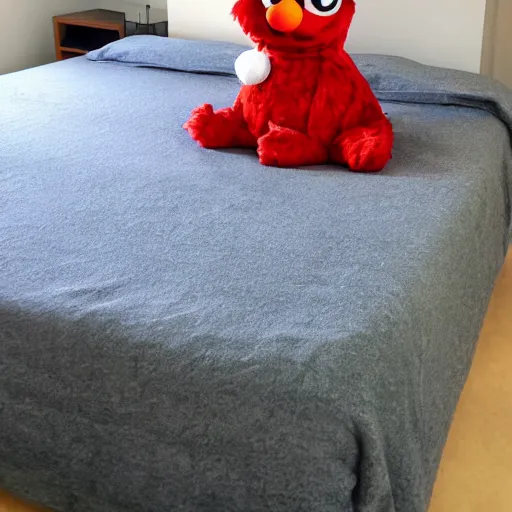 Image similar to thicc elmo on the bed