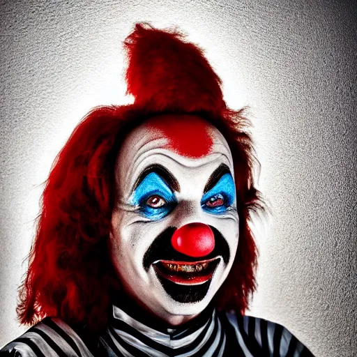 Prompt: stunning beautiful portrait photography of a medieval clown from national geographic magazine award winning, dramatic lighting, taken with Sony alpha 9, sigma art lens, medium-shot