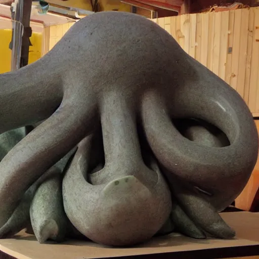 Image similar to sculpture of a pig - octopus, work in progress, neo - expressionism