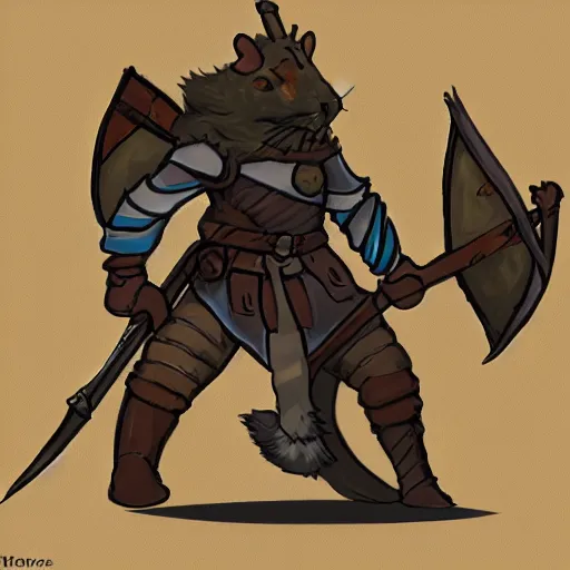 Image similar to mouse warrior dnd concept character art