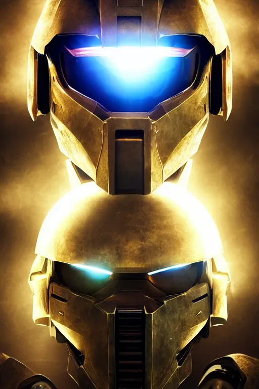 Image similar to robot ninja mask helmet halo master chief radiating a glowing aura global illumination ray tracing hdr fanart arstation by ian pesty and katarzyna da „ bek - chmiel