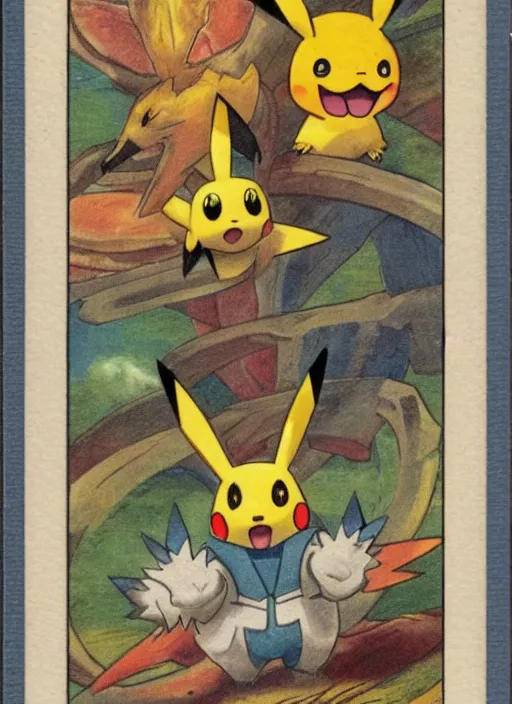 Image similar to a single pokemon card art from 1 8 9 0's award winning art